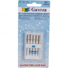 Иглы для бытовых швейных машин для джинсы Gamma NJ №80/12
