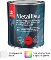 Краска по ржавчине Tikkurila Metallista глянцевая прозрачная база С 0.8 л