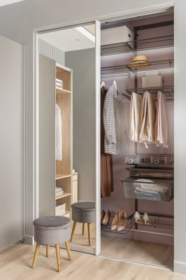 Комплект направляющих для двух дверей Лион металл цвет матовое серебристый