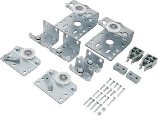 Комплект направляющих для двух дверей Лион металл цвет матовое серебристый