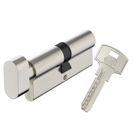 Цилиндр Standers TTAL1-4040NBCR, 40x40 мм, ключ/вертушка, цвет хром