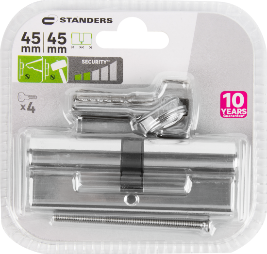 Цилиндр Standers TTAL1-4545CR, 45x45 мм, ключ/ключ, цвет хром