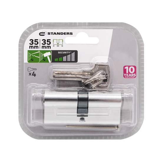 Цилиндр Standers TTAL1-3535CR, 35x35 мм, ключ/ключ, цвет хром