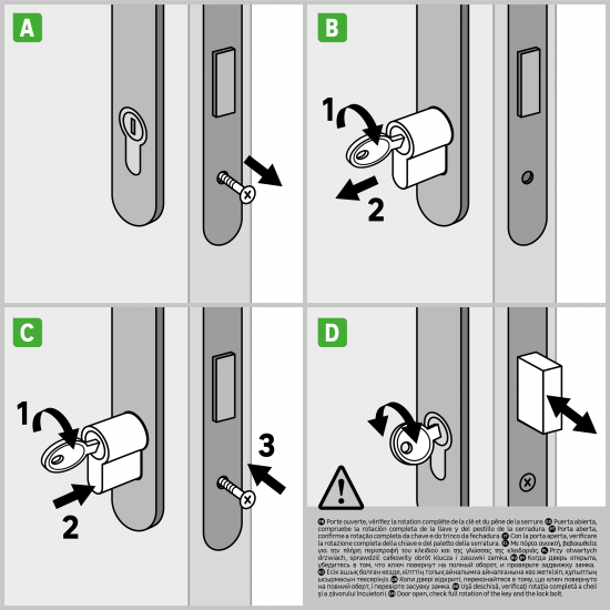 Цилиндр Standers TTAL1-3030CR, 30x30 мм, ключ/ключ, цвет хром