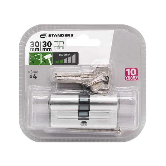 Цилиндр Standers TTAL1-3030CR, 30x30 мм, ключ/ключ, цвет хром
