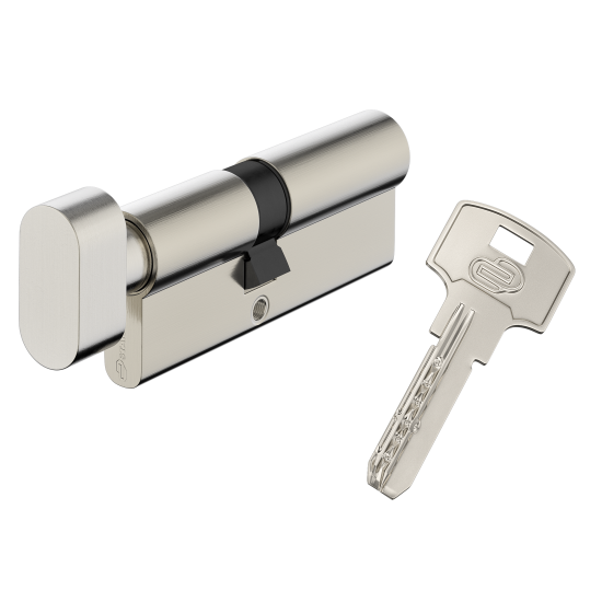 Цилиндр Standers TTAL1-3545NBCR, 35x45 мм, ключ/вертушка, цвет хром