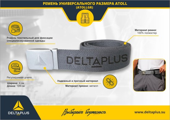 Ремень Delta Plus ATOLLGR цвет серый единый размер