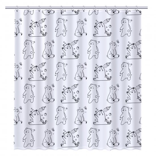 Штора для ванной Fixsen Teddy Wash 180x200 см полиэстер цвет белый