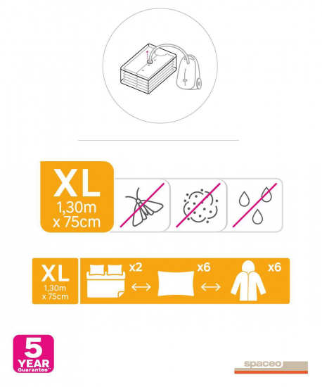 Вакуумный пакет Spaceo 130x75 см 2 шт