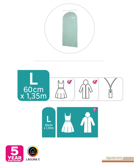 Чехол для одежды Spaceo 60x135 см полипропилен цвет лагуна