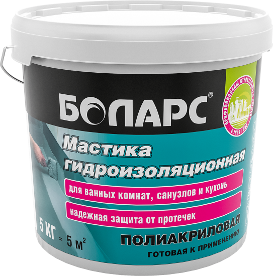 Мастика гидроизоляционная Боларс полиакриловая 5 кг