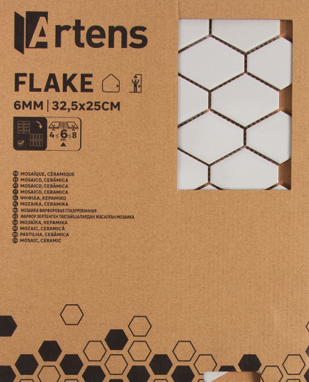 Мозаика фарфоровая Artens Flake 27.9x33.8 см цвет серый