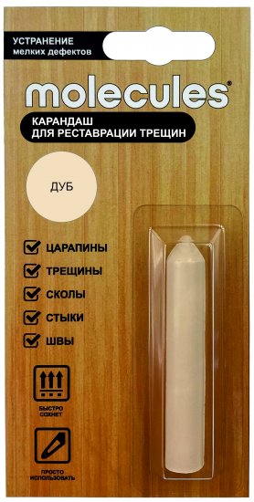 Карандаш для реставрации трещин Molecules цвет дуб 5.5 г