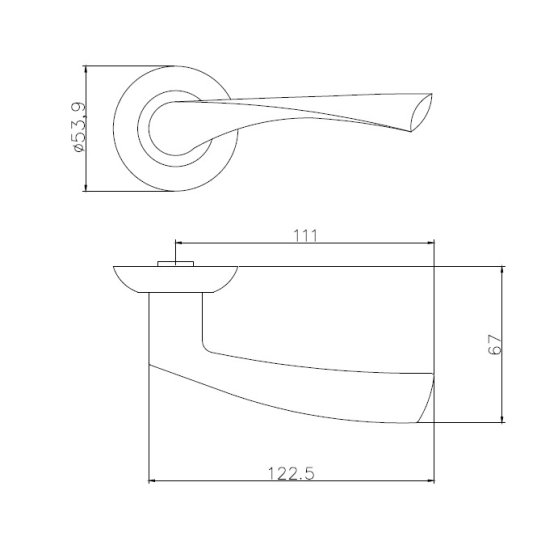 Дверная ручка Edson EDS-14-Z01 без запирания алюминий гальваническое покрытие цвет бронза