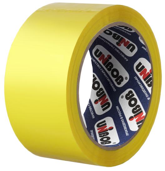 Лента клейкая упаковочная Unibob 48Мм x 66М цвет жёлтый