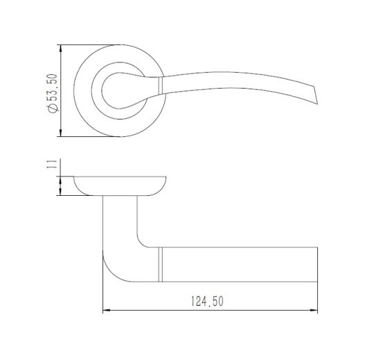 Дверная ручка Edson EDS-15-Z01 без запирания алюминий гальваническое покрытие цвет хром/матовый никель