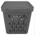 Ящик DeLUXE 28.6x28.6x28.6 см 18 л пластик с крышкой цвет серый