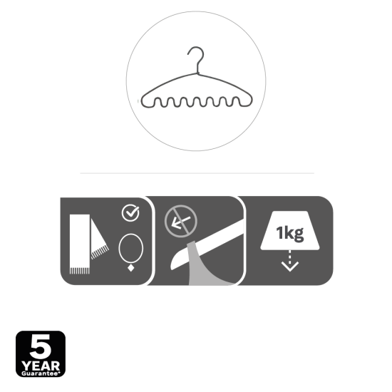 Вешалка для аксессуаров Spaceo 41 см металл цвет чёрный