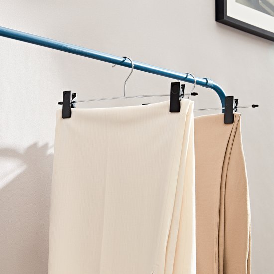 Вешалка-зажим Spaceo 32 см металл цвет чёрный 2 шт