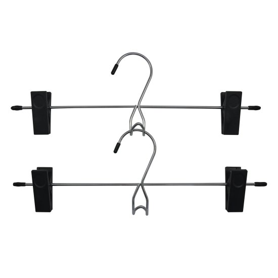 Вешалка-зажим Spaceo 32 см металл цвет чёрный 2 шт