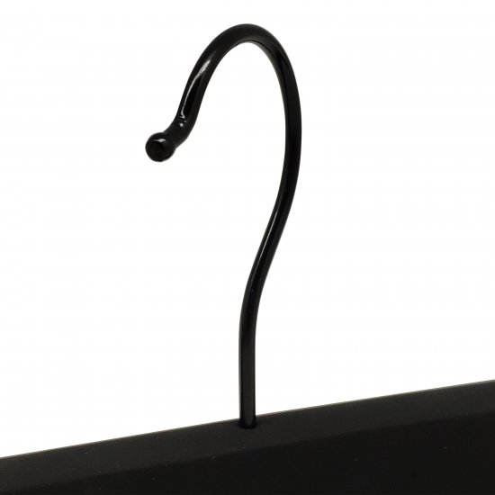 Плечики с зажимом Spaceo 34 см дерево с покрытием soft touch цвет чёрный