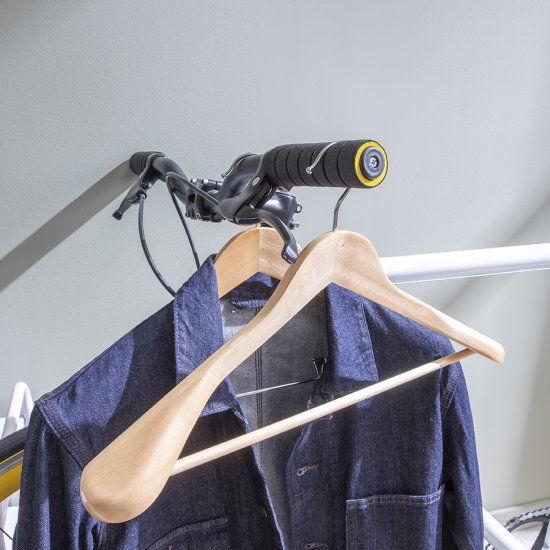 Плечики широкие Spaceo 45 см дерево/сталь цвет натуральное дерево