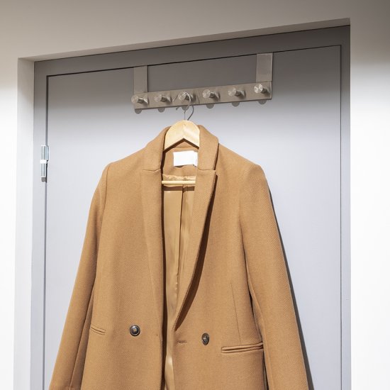 Плечики широкие Spaceo 45 см дерево/сталь цвет натуральное дерево