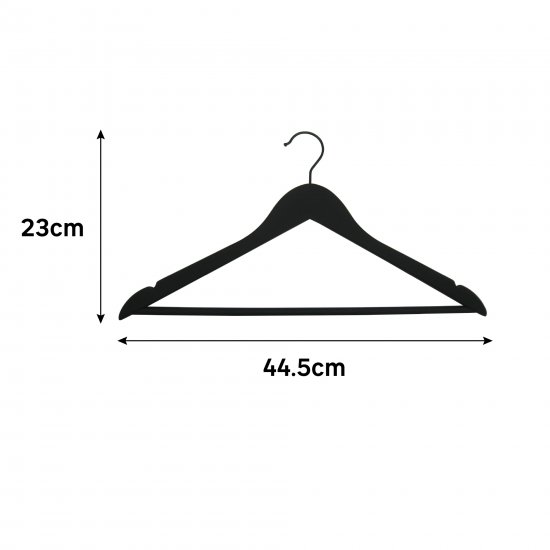 Плечики Spaceo 44.5 см дерево/сталь с покрытием soft touch цвет чёрный 4 шт