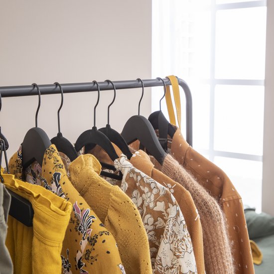 Плечики Spaceo 44.5 см дерево/сталь с покрытием soft touch цвет чёрный 4 шт