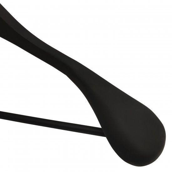 Плечики широкие Spaceo 45 см дерево/сталь с покрытием soft touch цвет чёрный