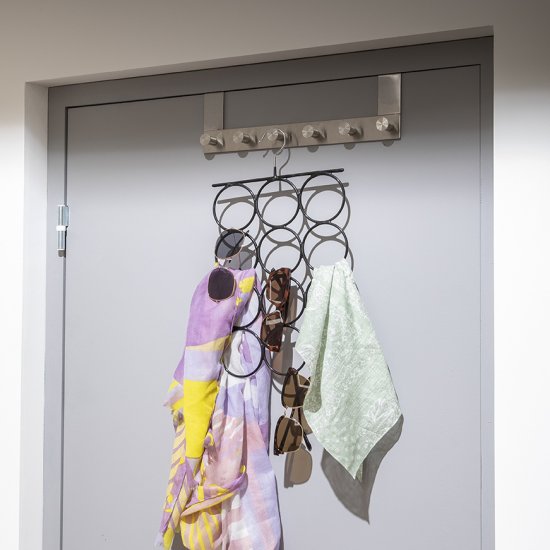 Вешалка для шарфов Spaceo 25.5 см металл/ПВХ цвет чёрный