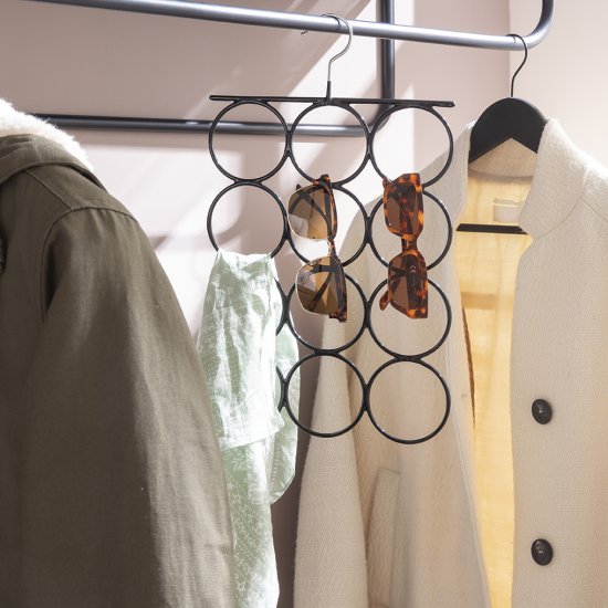 Вешалка для шарфов Spaceo 25.5 см металл/ПВХ цвет чёрный