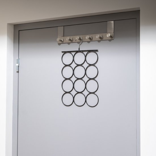 Вешалка для шарфов Spaceo 25.5 см металл/ПВХ цвет чёрный