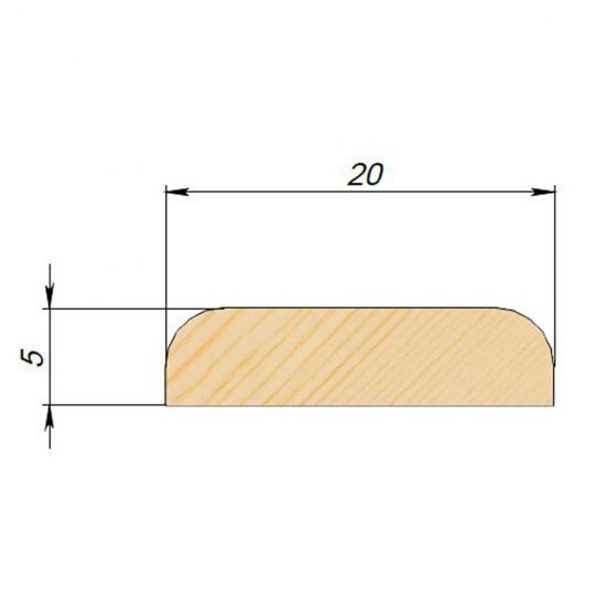 Раскладка 20х5х2500 мм сорт Экстра сращенная