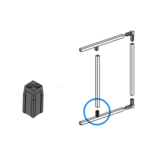 Коннектор 1 для профиля Лофт пластик черный