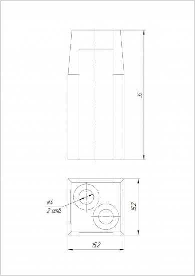 Коннектор 1 для профиля Лофт пластик черный
