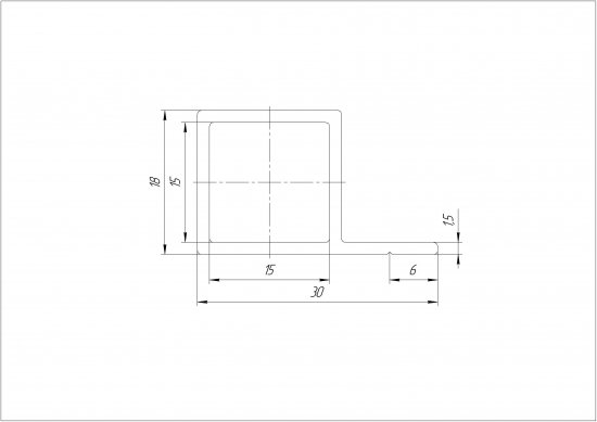 Профиль Лофт под ЛДСП 1000 мм черный