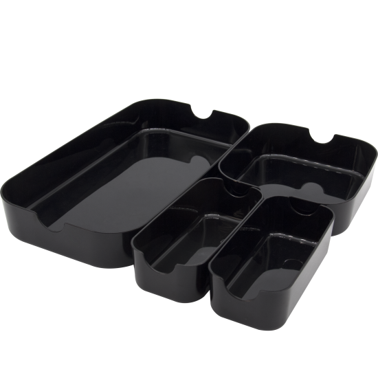 Короб для выдвижного ящика прямоугольный Sensea Remix M цвет черный 15.1x4.7x16.1 см