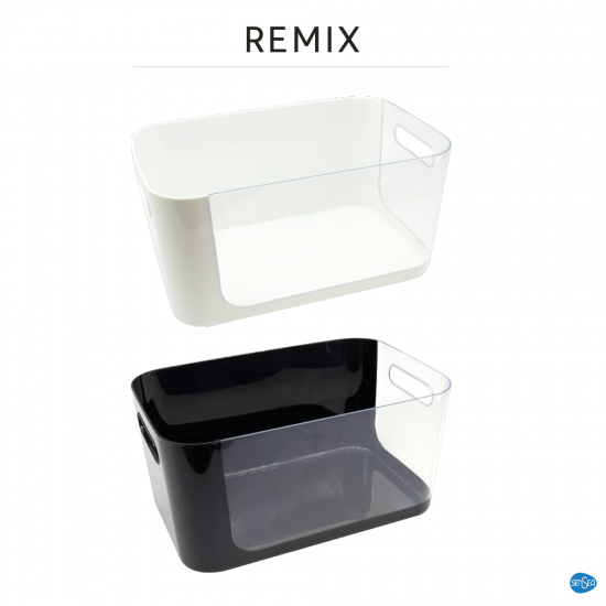 Короб для пенала прямоугольный Sensea Remix 18x14.2x28.5 см цвет черный