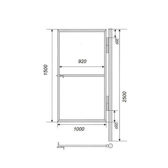 Калитка распашная каркас со столбом 1х1,5 м красно-коричневая
