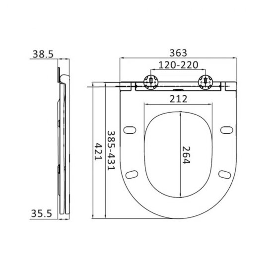 Сиденье для унитаза AM.PM Spirit V2.0 дюропласт с микролифтом быстросъемное (C707857WH)