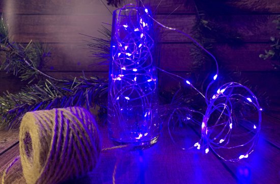 Электрогирлянда комнатная Uniel Роса 5 м 50 LED фиолетовый на батарейках