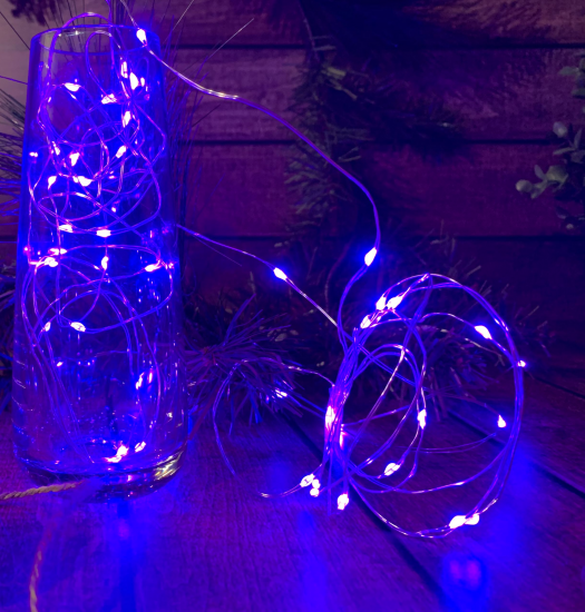 Электрогирлянда комнатная Uniel Роса 5 м 50 LED фиолетовый на батарейках
