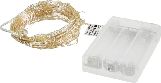 Электрогирлянда комнатная Uniel Роса 10 м 100 LED холодный белый на батарейках