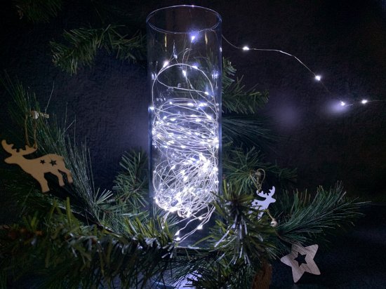 Электрогирлянда комнатная Uniel Роса 10 м 100 LED холодный белый на батарейках