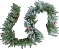 Гирлянда еловая с декором Beatrees заснеженная 1.8 м