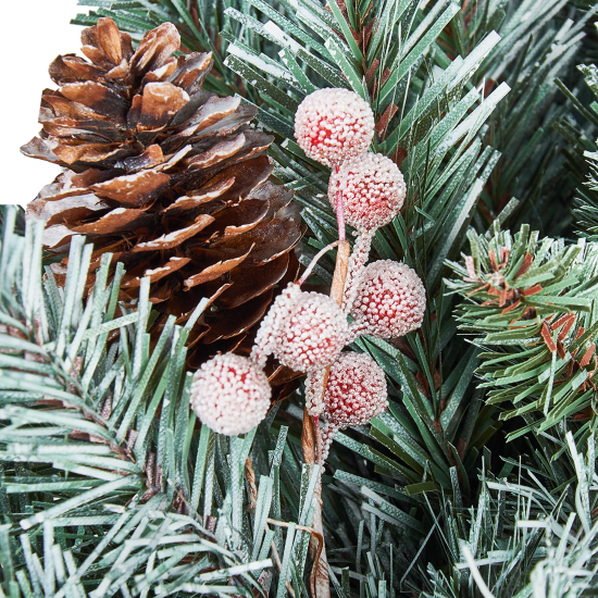 Гирлянда еловая с декором Beatrees заснеженная 1.8 м