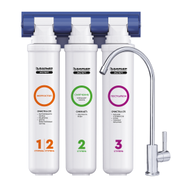 Фильтр под мойку Барьер Эксперт Жесткость Железо для жесткой и железистой воды быстросъемный 3 ступени кран в комплекте