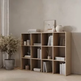 Стеллаж Spaceo KUB 12 секций 139.2x104.9x31.7 см ЛДСП цвет гикори джексон