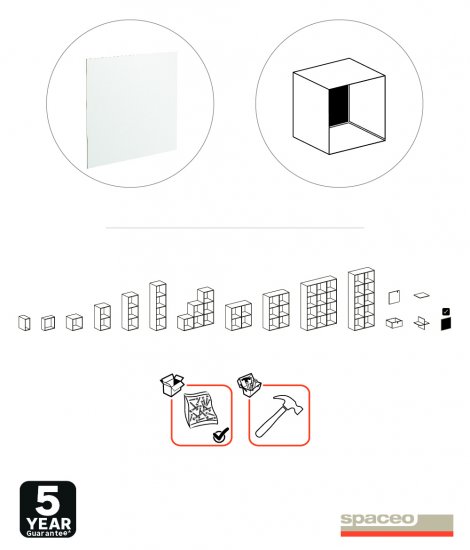 Задняя стенка Spaceo Kub 344x344 мм D34ДВПО/ХДФ цвет белый 4 шт